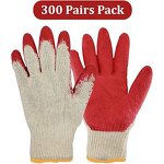 Work Gloves Manufacturer - 10 Gauge Red Rubber Wrinkles Flat Hanging Latex Soft for Handling Site
