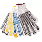 Work Gloves Manufacturer - PVC Dotted 7/10 Gauge Cotton Blend Elastic Cuff Anti-Slip Grip Moisture-Wicking