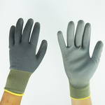 Construction Gloves Manufacturer - Hot Selling 13 Gauge Black/white/gray Polyester Pu Coated Cut Resistant Knife Hand