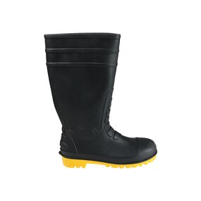 Rain Boots Manufacturer - FURUNDA FRDR006 Black High PVC Yellow Soles Puncture-resistant for Factory Construction