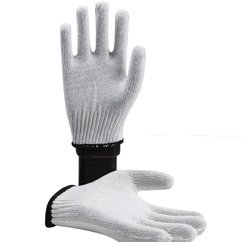 Work Gloves Manufacturer - Factory Price Cotton Knitted Textured 7/10 Gauge 70%Cotton Blend Elastic Cuff for General Use