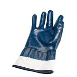 Work Gloves Manufacturer - FURUNDA FRDN1104 Blue Nitrile Fully Coated Heavy Duty Canvas Cuff Smooth Grip