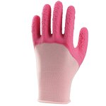 Gardening Gloves Manufacturer - Women Work Pink Foam Latex Palm Coated Nylon Waterproof