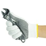 Safety Gloves Manufacturer - Hot Sale Black PVC Dotted with Dotted Line Moisture-Wicking Tear-Resistant for Factory