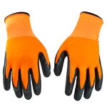 Work Gloves Manufacturer - Latex Coating Anti-slip Industrial 13G Polyester Shell Wrinkle Coated for Men