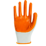 Work Gloves Manufacturer - 13gauge Yellow Polyester with Nitrile Coating Lined with Cotton Double
