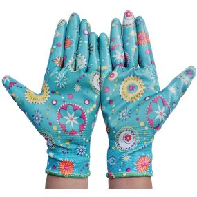 Gardening Gloves Manufacturer - Nitrile-Coated Floral Waterproof Puncture-Resistant Nitrile Rubber Palm Elastic Knitted