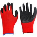 Safety Gloves Manufacturer - Anti-slip Red and Black Wrinkled Latex for Mining and Construction