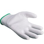 Work Gloves Manufacturer - 13 Gauge White PU Finger Coated Anti-static Carbon Fiber Drust Proof Elastic Cuff