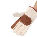 Work Gloves Manufacturer - FURUNDA Industrial Grade White Canvas 24CM Heat Resistant Welding Extra Thickened