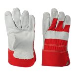 Work Gloves Manufacturer - 10.5 Inches Cow Split Leather Full Palm Safety Cuff Half Lining Breathable for Heavy-Duty