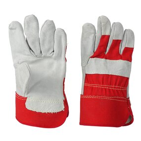Work Gloves Manufacturer - 10.5 Inches Cow Split Leather Full Palm Safety Cuff Half Lining Breathable for Heavy-Duty