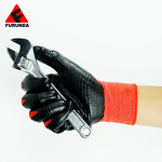 Work Gloves Manufacturer - Black Nylon Polyester Coated Oil Nitrile Palm Coated Anti Oil for Mechanic Construction