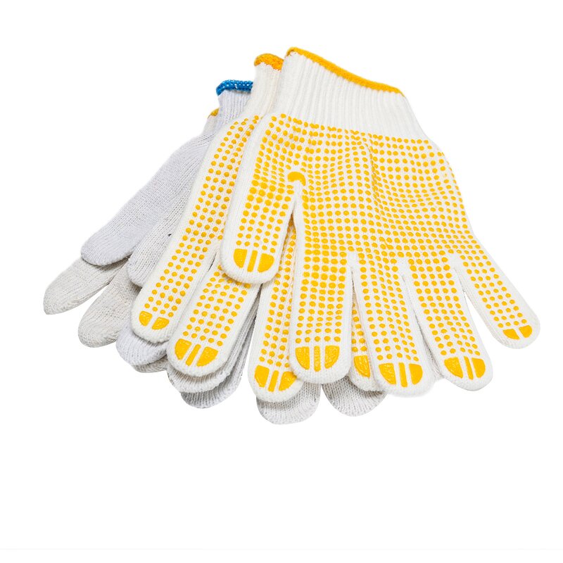 Work Gloves Manufacturer - Hot Sale Dot Plastic Dotted Yellow for Factory Work PVC Dot Line
