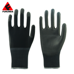 Work Gloves Manufacturer - 13-Gauge Black PU Palm Coated EN388 Certified Oil & Slip Resistant 24CM for Mechanics