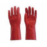 Work Gloves Manufacturer - 27cm to 45CM Oil Resistant Chemical Proof Red Anti slip Water Proof PVC Coated Long Sleeve