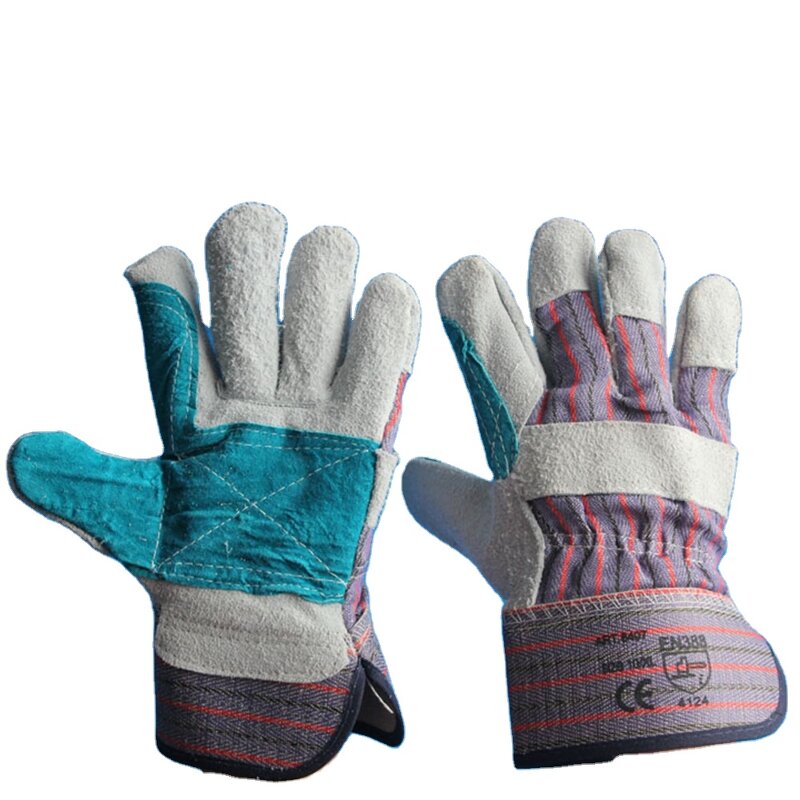 Work Gloves Manufacturer - FURUNDA Double Palm Cow Split Leather Reinforced Palm Thumb Index Finger 10.5" Safety Cuff