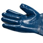 Work Gloves Manufacturer - FURUNDA FRDN1104 Blue Nitrile Fully Coated Heavy Duty Canvas Cuff Smooth Grip
