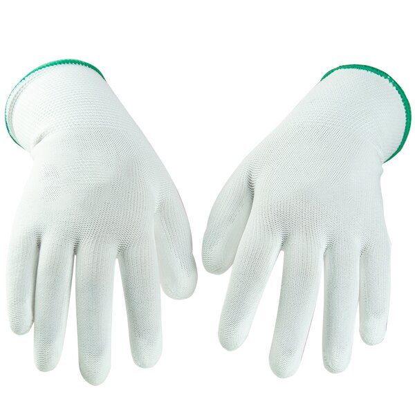 Work Gloves Manufacturer - PU Palm Coated Smooth Texture 13 Gauge Abrasion Slip Resistant Elastic Cuff for Precision Handling