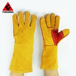 Welding Gloves Manufacturer - 13-16 Inch Cow Split Leather Enhanced Palm Gauntlet Cuff Cotton/Fleece Lined AB/BC Grade