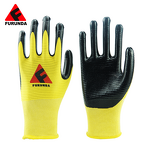 Work Gloves Manufacturer - Black Nylon Polyester Coated Oil Nitrile Palm Coated Anti Oil for Mechanic Construction