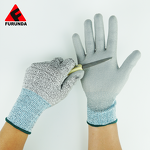 Cut Resistance Gloves Manufacturer - 13 Gauge HPPE Knitted Level 3/5 PU Palm Coated Anti-Slip Elastic Cuff