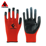 Work Gloves Manufacturer - Black Nylon Polyester Coated Oil Nitrile Palm Coated Anti Oil for Mechanic Construction