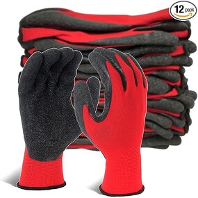 Safety Work Gloves Manufacturer - Pleated Latex Coated Unisex for Building Warehouse Gardening