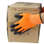 Work Gloves Manufacturer - Latex Coating Anti-slip Industrial 13G Polyester Shell Wrinkle Coated for Men