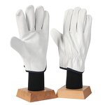 Work Gloves Manufacturer - Goatskin Leather EN388 Certified Wing Thumb Cotton Liner Anti-Slip for Drivers & Mechanics