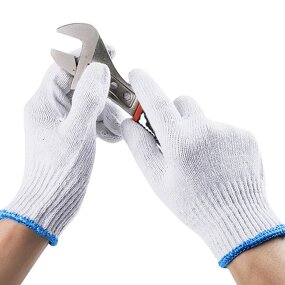 Work Gloves Manufacturer - 7/10 Gauge Cotton Knitted 70% Cotton Blend Elastic Knitted Cuff 23cm for Light Duty & General