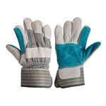 Work Gloves Manufacturer - FURUNDA Double Palm Cow Split Leather Reinforced Palm Thumb Index Finger 10.5" Safety Cuff