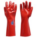 Work Gloves Manufacturer - Long Sleeve PVC Rubber Fully Coated Chemical Resistance Anti-Slip Abrasion Resistant