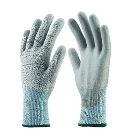 Cut Resistance Gloves Manufacturer - 13 Gauge HPPE Knitted Level 3/5 PU Palm Coated Anti-Slip Elastic Cuff