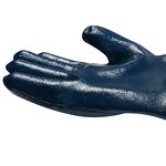 Work Gloves Manufacturer - FURUNDA FRDN1104 Blue Nitrile Fully Coated Heavy Duty Canvas Cuff Smooth Grip