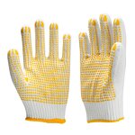 Work Gloves Manufacturer - PVC Dotted 7/10 Gauge Cotton Blend Elastic Cuff Anti-Slip Grip Moisture-Wicking