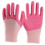 Gardening Gloves Manufacturer - Women Work Pink Foam Latex Palm Coated Nylon Waterproof
