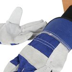 Work Gloves Manufacturer - 10.5 Inches Cow Split Leather Full Palm Safety Cuff Half Lining Breathable for Heavy-Duty