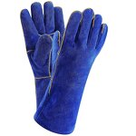 Leather Work Gloves Manufacturer - Long Cuff Durable Abrasion Resistant for Welding Foundry Cow Split Leather Cotton Lining