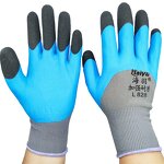 Safety Work Gloves Manufacturer - 13 Gauge Polyester Knitted Foam Latex Coated Fingertips Reinforced