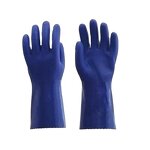 Winter Gloves Manufacturer - Blue PVC Fully Coated Foam Liner Guantlet Cuff Full Arm Protection Chemical Resistant
