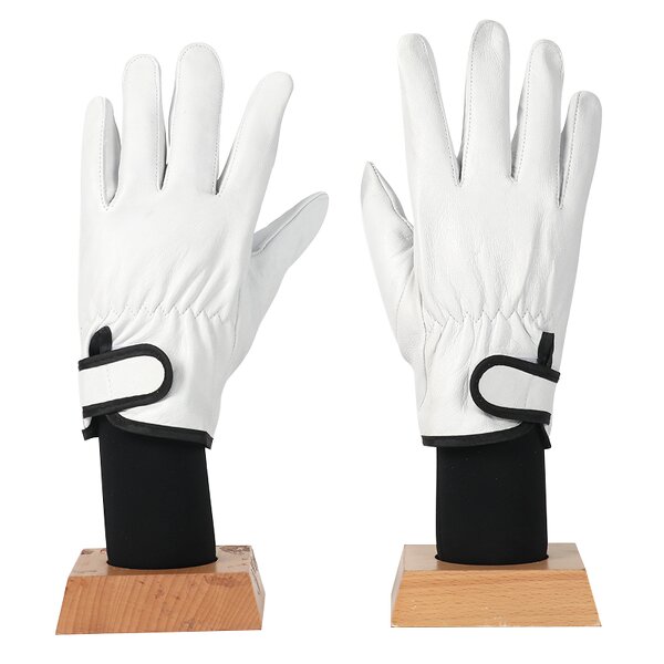 Work Gloves Manufacturer - Goatskin Leather EN388 Certified Wing Thumb Cotton Liner Anti-Slip for Drivers & Mechanics