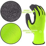 Work Gloves Manufacturer - Men/Women 9/L Green Crinkle Latex Rubber 12Pair Hand Arm Protection Anti-Slip