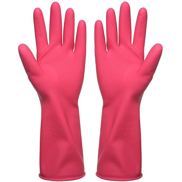 Household Gloves Manufacturer - Extra Long Latex Diamond Palm Gauntlet Cuff Waterproof Oil-resistant for Dishwashing
