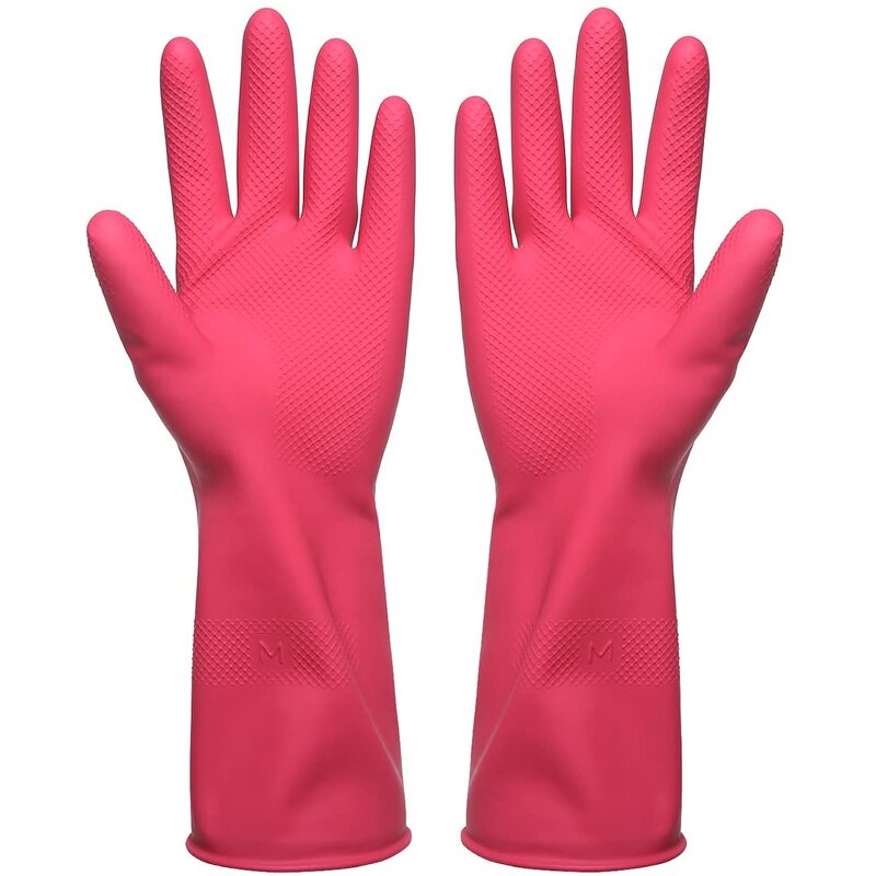 Household Gloves Manufacturer - Extra Long Latex Diamond Palm Gauntlet Cuff Waterproof Oil-resistant for Dishwashing