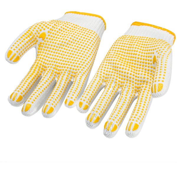 Work Gloves Manufacturer - FURUNDA Yellow Dotted PVC with Elastic Cuff Anti-Slip for Factory Industrial