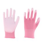 Work Gloves Manufacturer - 13 Gauge Pink PU Palm Coated EN388 Certified with Enhanced Grip