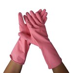 Household Gloves Manufacturer - FURUNDA Extra Long Natural Latex Diamond Palm Non-Flock Lined Tear-Resistant Gauntlet Cuff