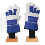 Work Gloves Manufacturer - 10.5 Inches Cow Split Leather Full Palm Safety Cuff Half Lining Breathable for Heavy-Duty