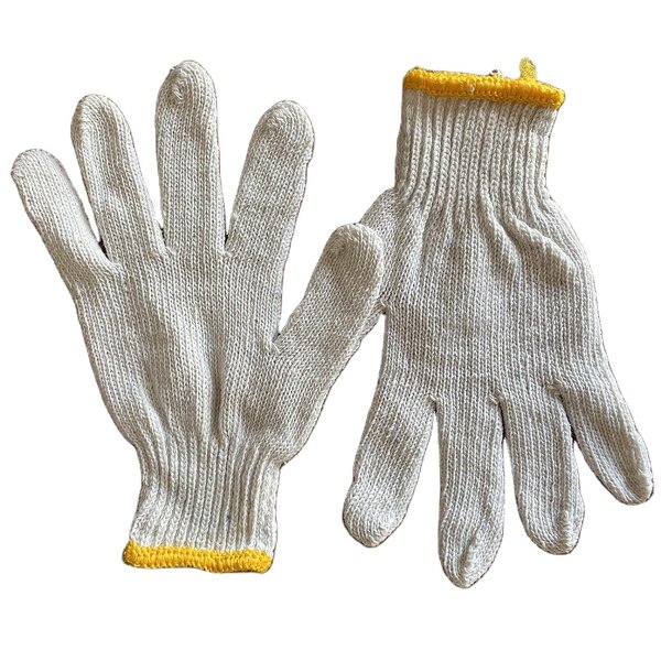 Work Gloves Manufacturer - Factory Price Cotton 7/10 Gauge Elastic Knitted Cuff 24CM Bulk 70% Cotton Blend for General
